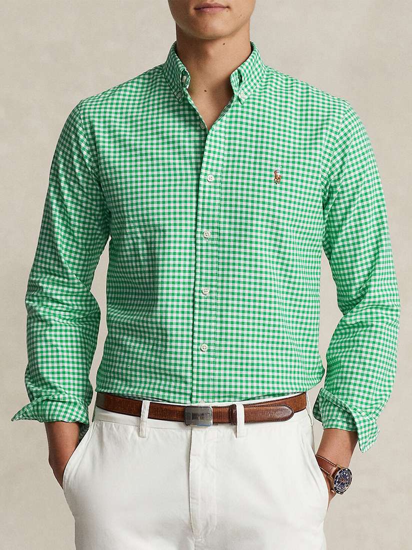 ralph lauren green gingham shirt