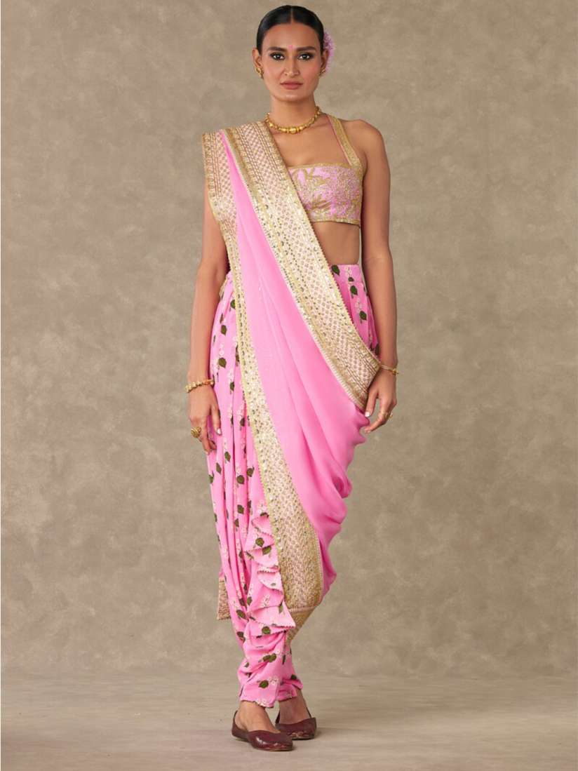 Buy Masaba Floral Printed Embroidered Dhoti Saree Sarees for Women 26933068 Myntra