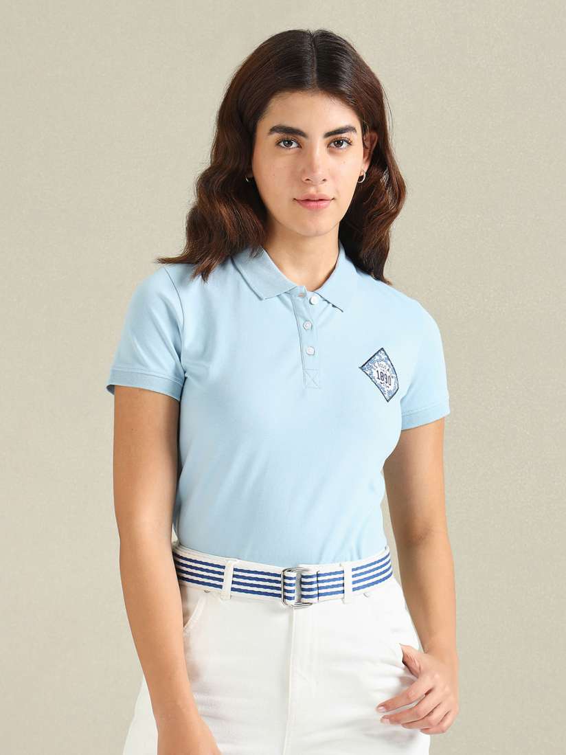 Buy U.S. Polo Assn. Women Polo Collar T shirt Tshirts for Women 26934060 Myntra