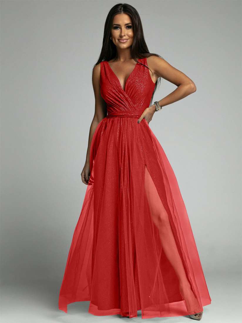 Red gown myntra top