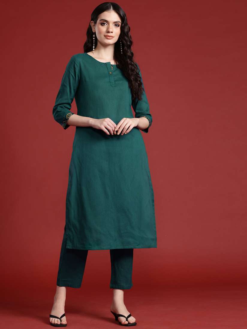 Buy Anouk Women Pure Cotton Kurta With Trousers Kurta Sets for Women 26947680 Myntra