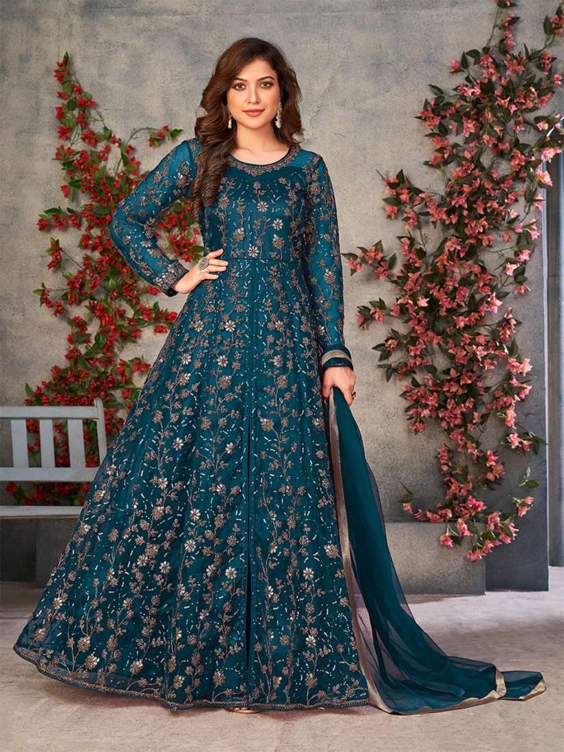 Embroidered semi stitched dress new arrivals