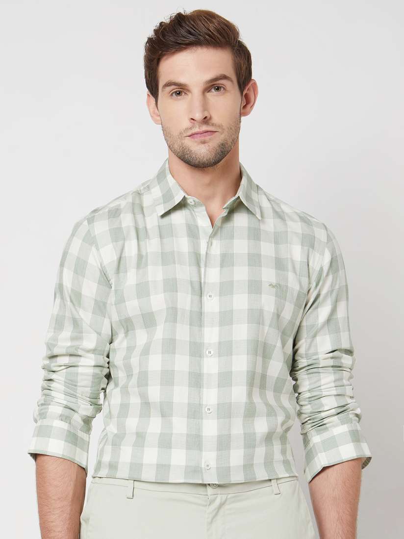 Buy Mufti Slim Fit Gingham Checked Twill Weave Pure Cotton Casual Shirt Shirts for Men 26953112 Myntra
