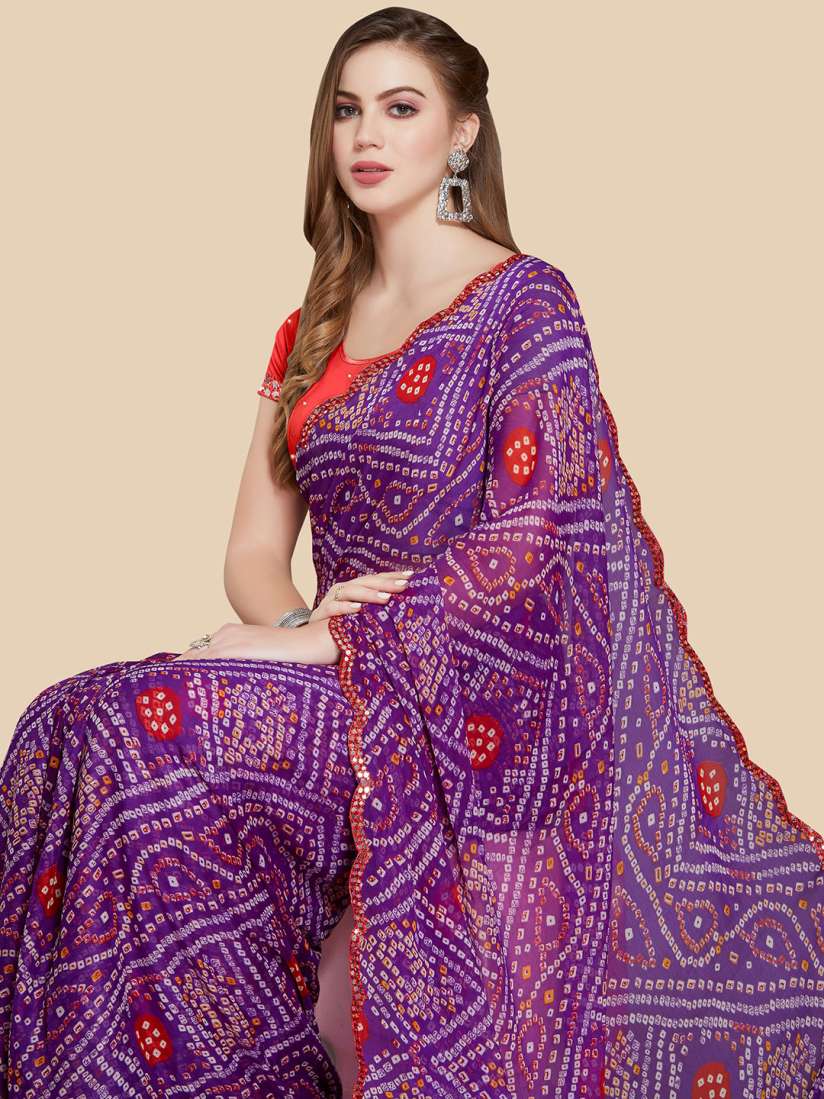 Myntra bandhani saree deals