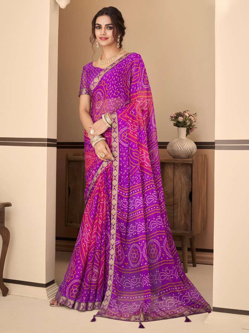 Myntra bandhani saree cheap