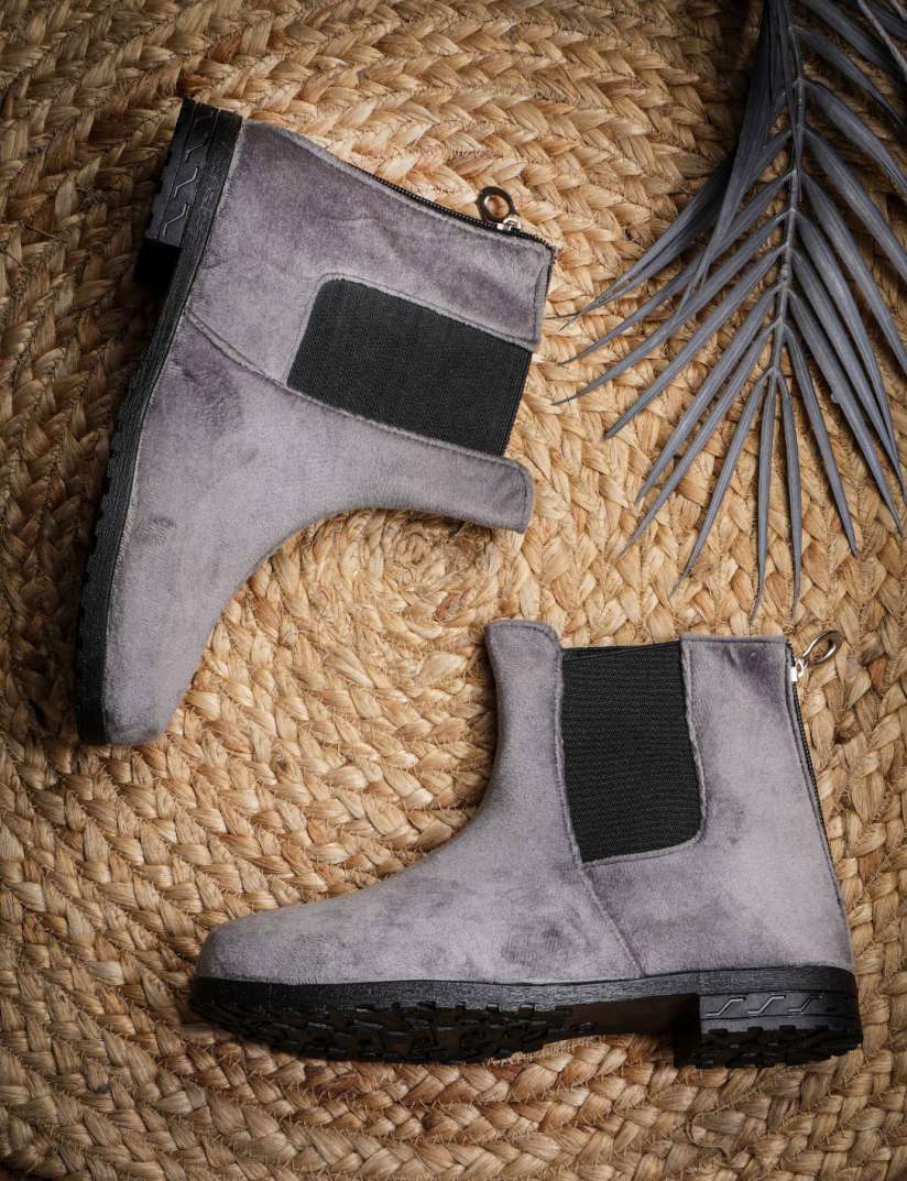 Ladies grey suede chelsea boots outlet