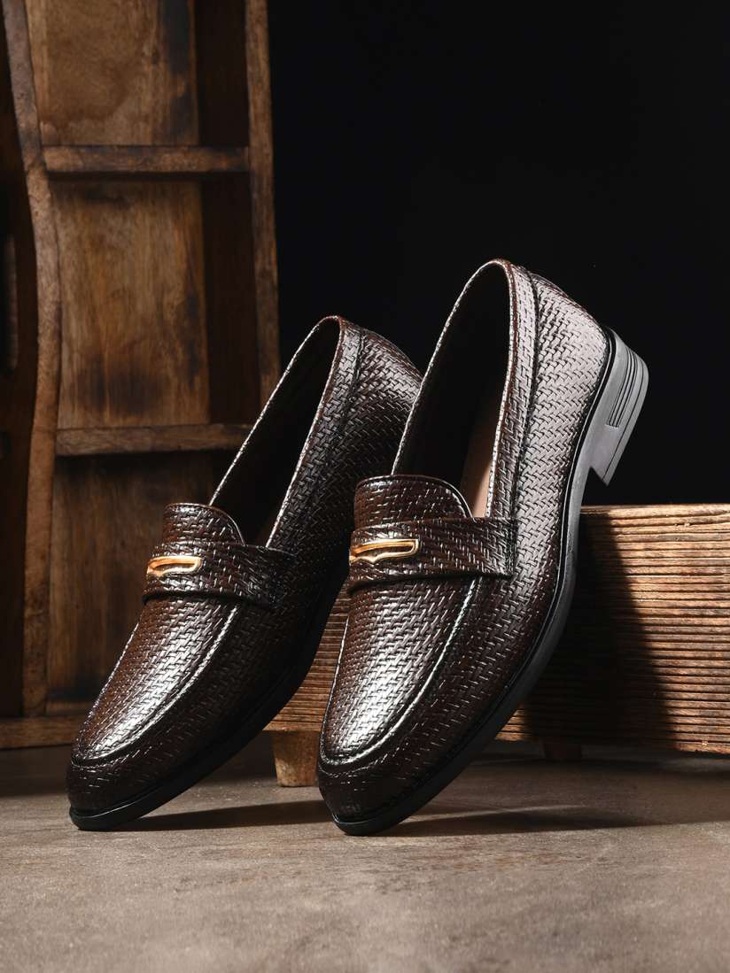 Buy House of Pataudi Men Leather Formal Slip On Loafers Formal Shoes for Men 26958818 Myntra