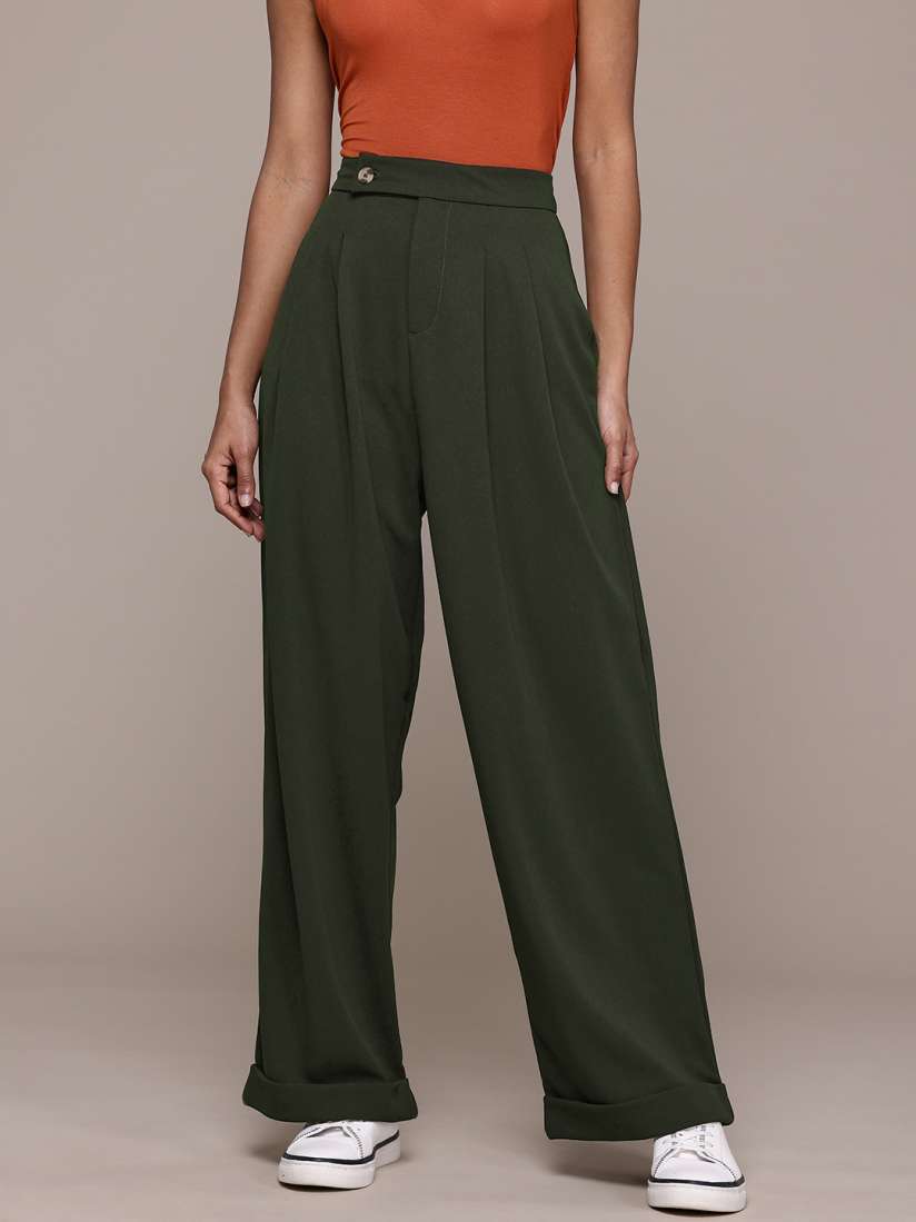 Wide leg pants myntra discount