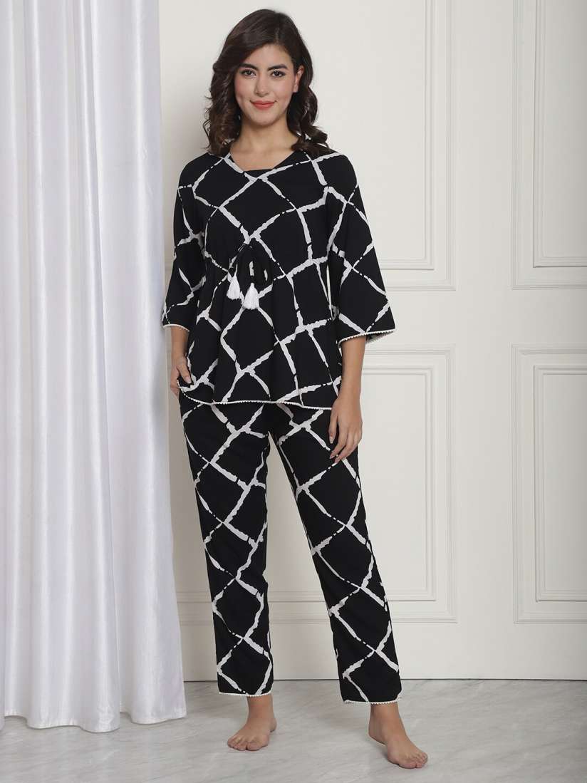 Buy Claura Checked Top Pyjamas Night suits for Women 26965742 Myntra