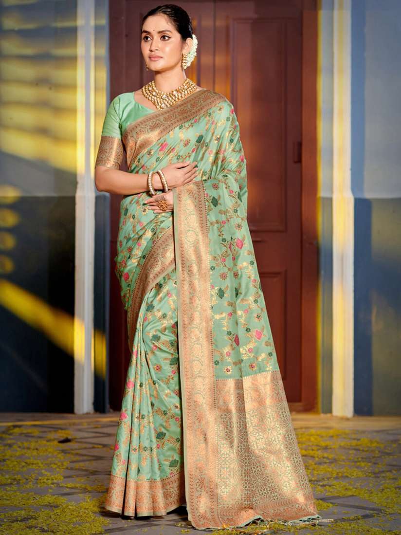 Buy Mitera Ethnic Woven Design Zari Banarasi Saree Sarees for Women 26969798 Myntra