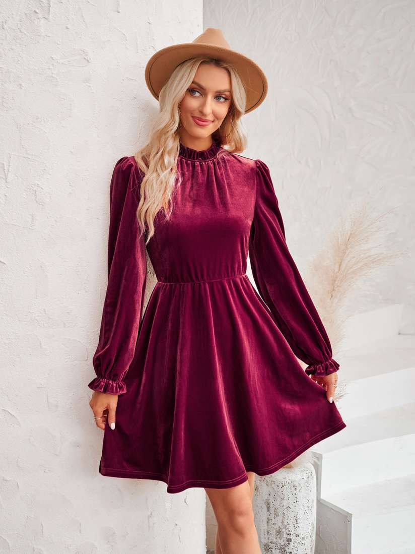 Buy StyleCast Magenta Tie Up Neck Fit Flare Dress Dresses for Women 26983882 Myntra