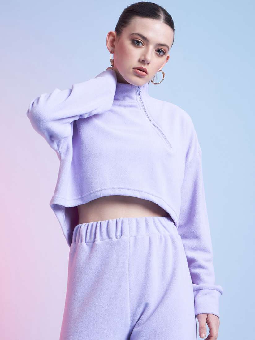 Lavender crop sweatshirt sales