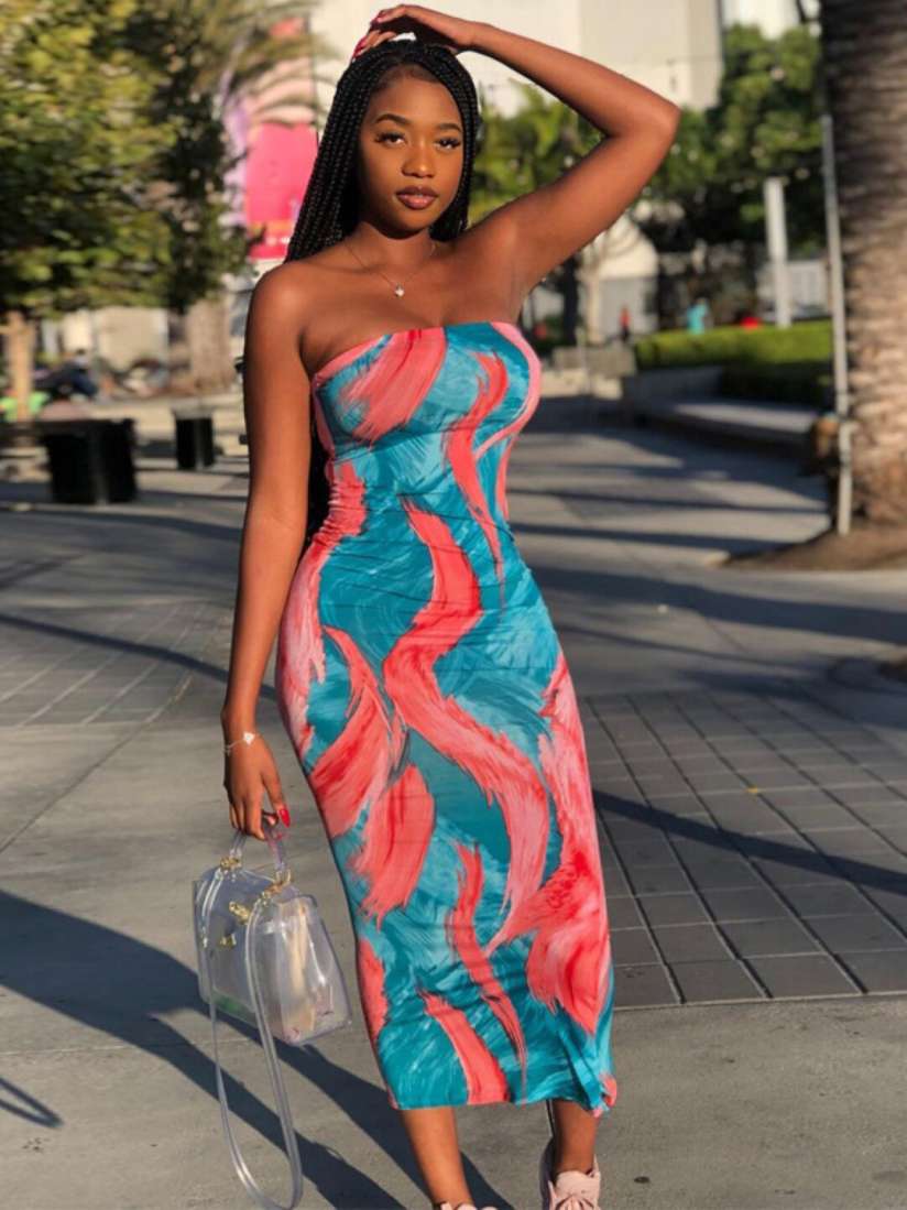 Strapless bodycon midi dress new arrivals