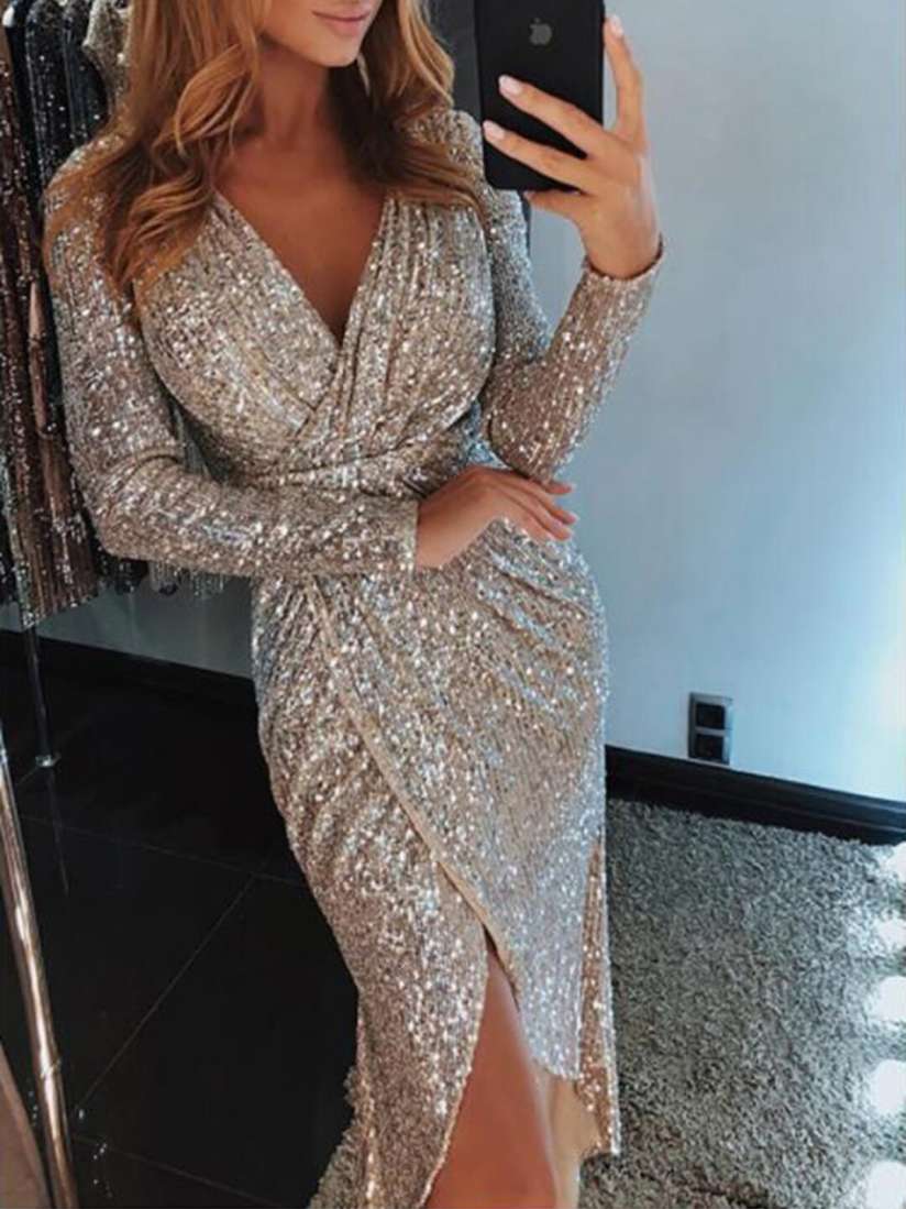 Buy StyleCast Silver Toned Embellished Sequined Midi Sheath Dress Dresses for Women 27010738 Myntra