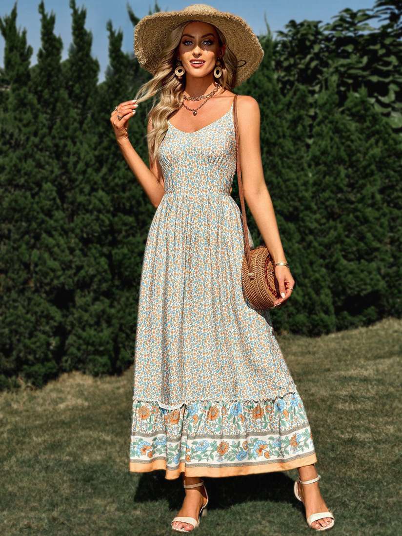 Ethnic print maxi dress best sale