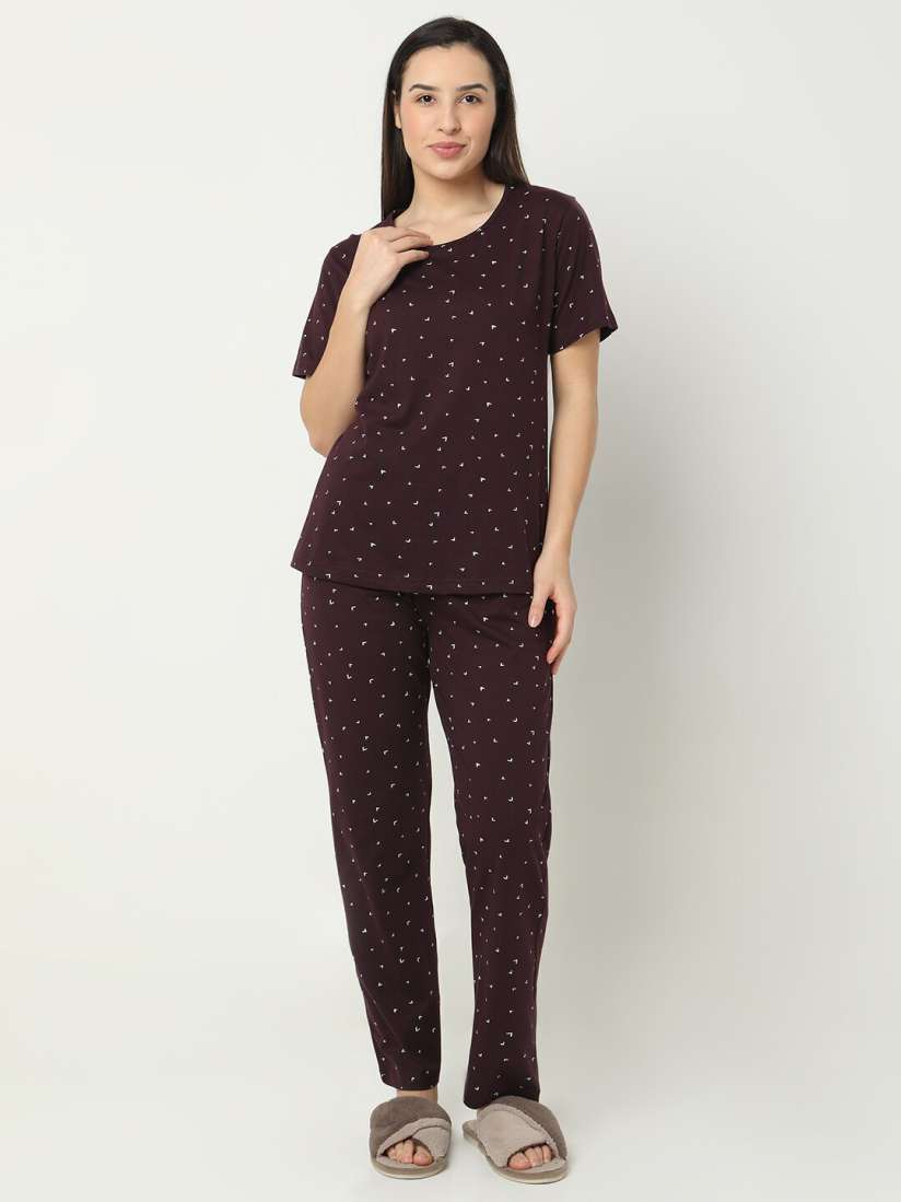 Buy Smarty Pants Conversational Printed Pure Cotton Night Suit Night suits for Women 27015998 Myntra