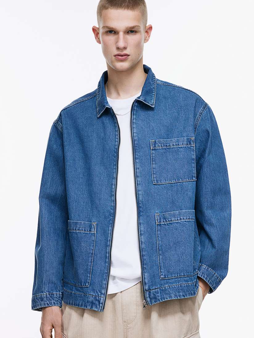 H&m Denim Jacket Men Myntra H&M Regular Fit Denim Overshirt