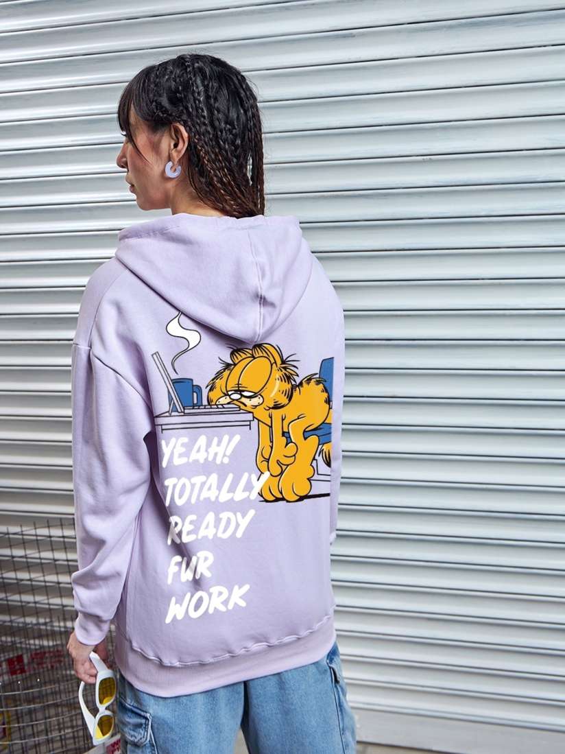 Buy Bewakoof Heavy Duty 1.0 Women Lazy Garfeild Graphic Printed Oversized Hoodies Sweatshirts for Women 27027416 Myntra