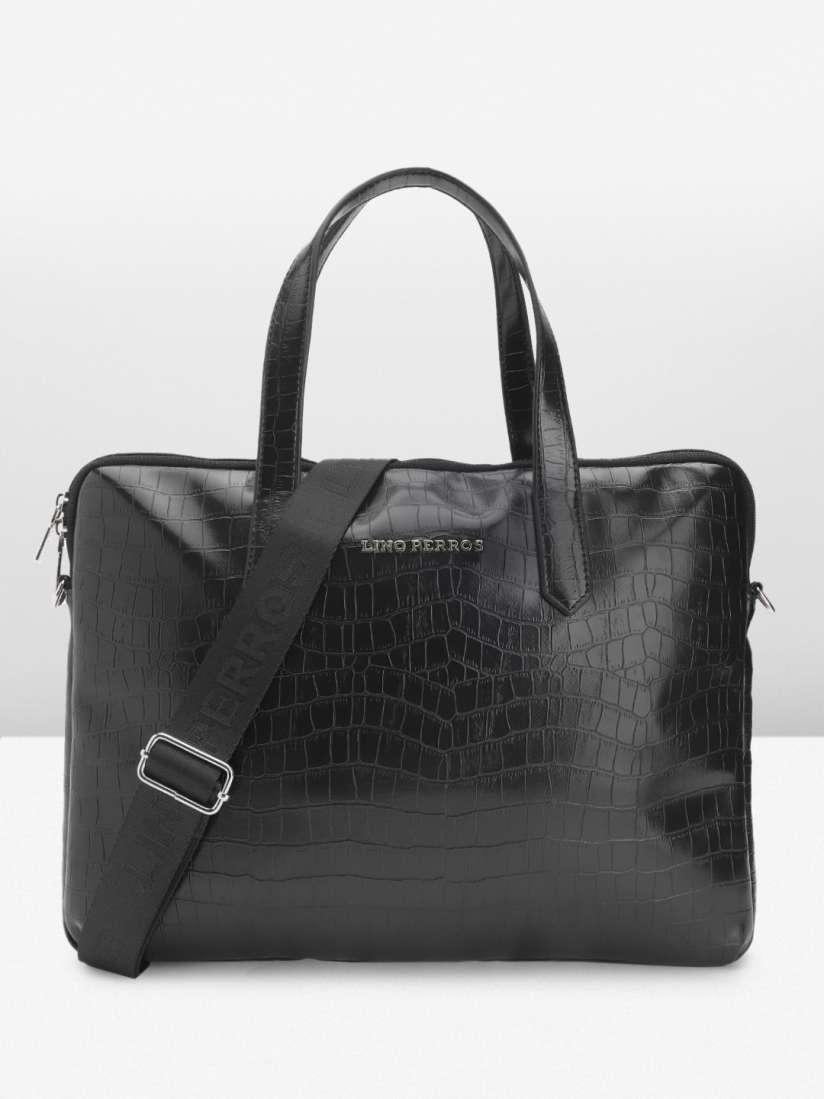 Buy Lino Perros Women Croc Textured Structured Laptop Bag 16 Inches Laptop Bag for Women 27028432 Myntra