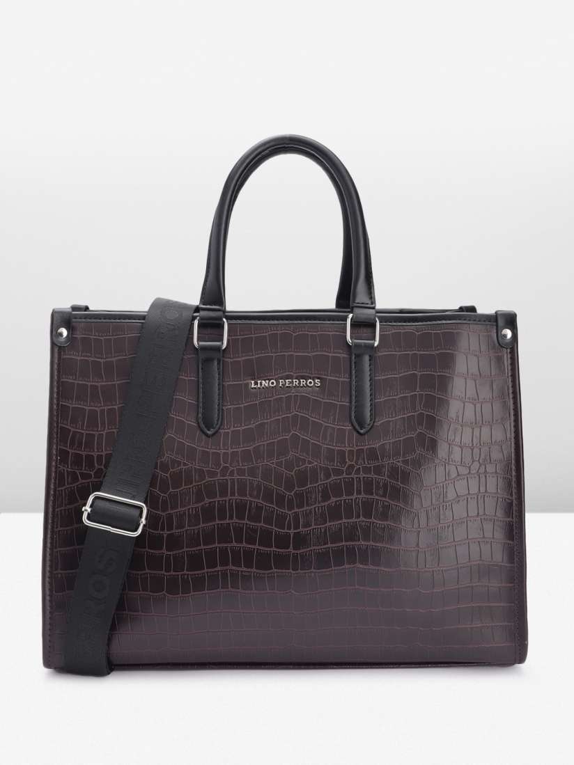 Buy Lino Perros Croc Textured Structured Handheld Bag Handbags for Women 27028454 Myntra