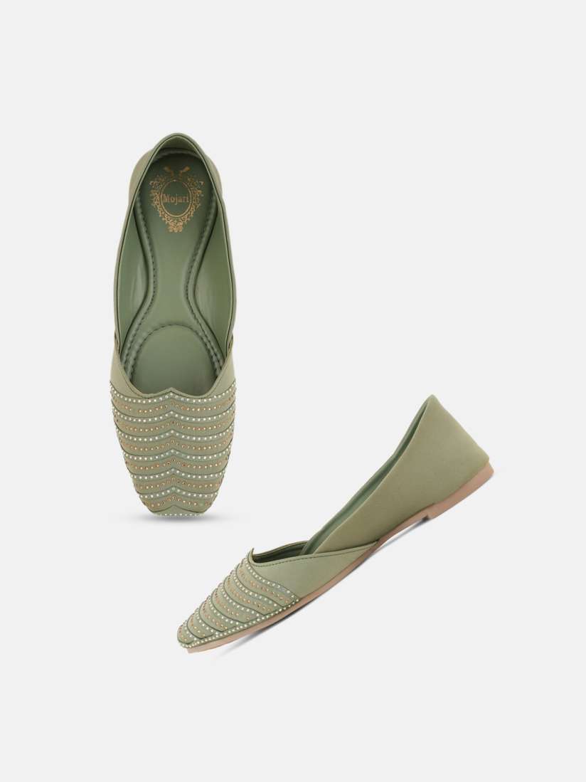 Buy Style Shoes Embellished Square Toe Mojaris Flats for Women 27034898 Myntra