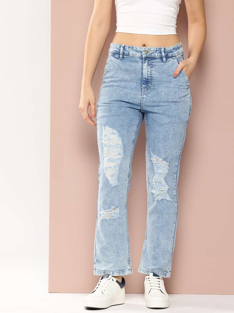Ripped jeans for girls myntra clearance