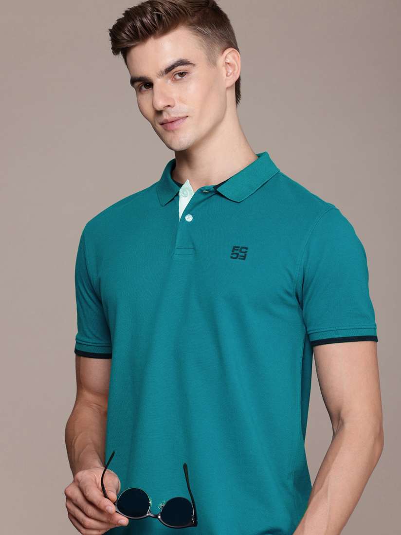 Buy French Connection Polo Collar Pure Cotton T shirt Tshirts for Men 27047580 Myntra