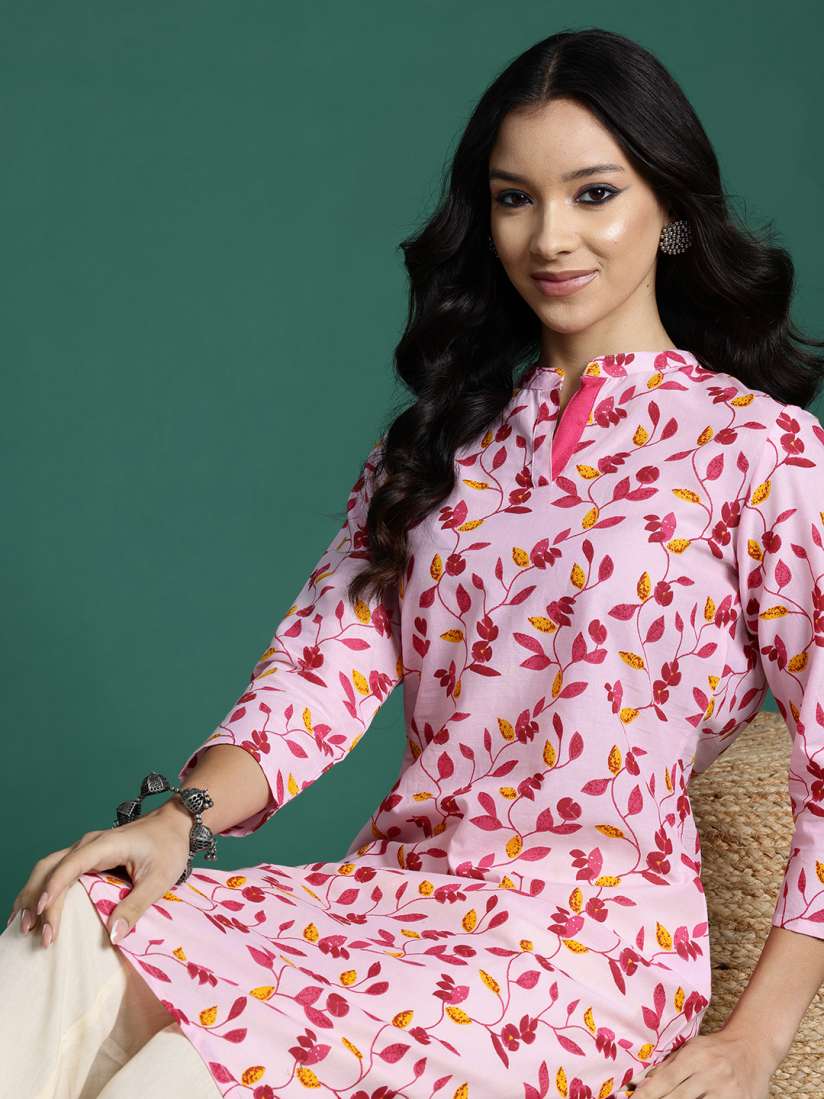 Buy Sangria Floral Print Pure Cotton Kurta Kurtas for Women 27047838 Myntra