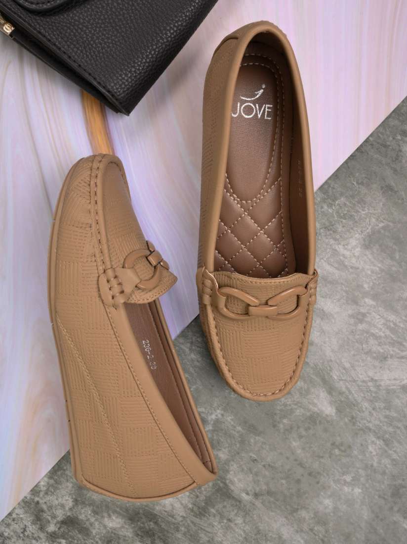 Buy Jove Women Textured Horsebit Loafers Casual Shoes for Women 27063982 Myntra