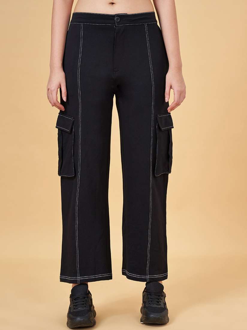 Buy Ajile by Pantaloons Women Pure Cotton Straight Fit Track Pant Track Pants for Women 27071838 Myntra