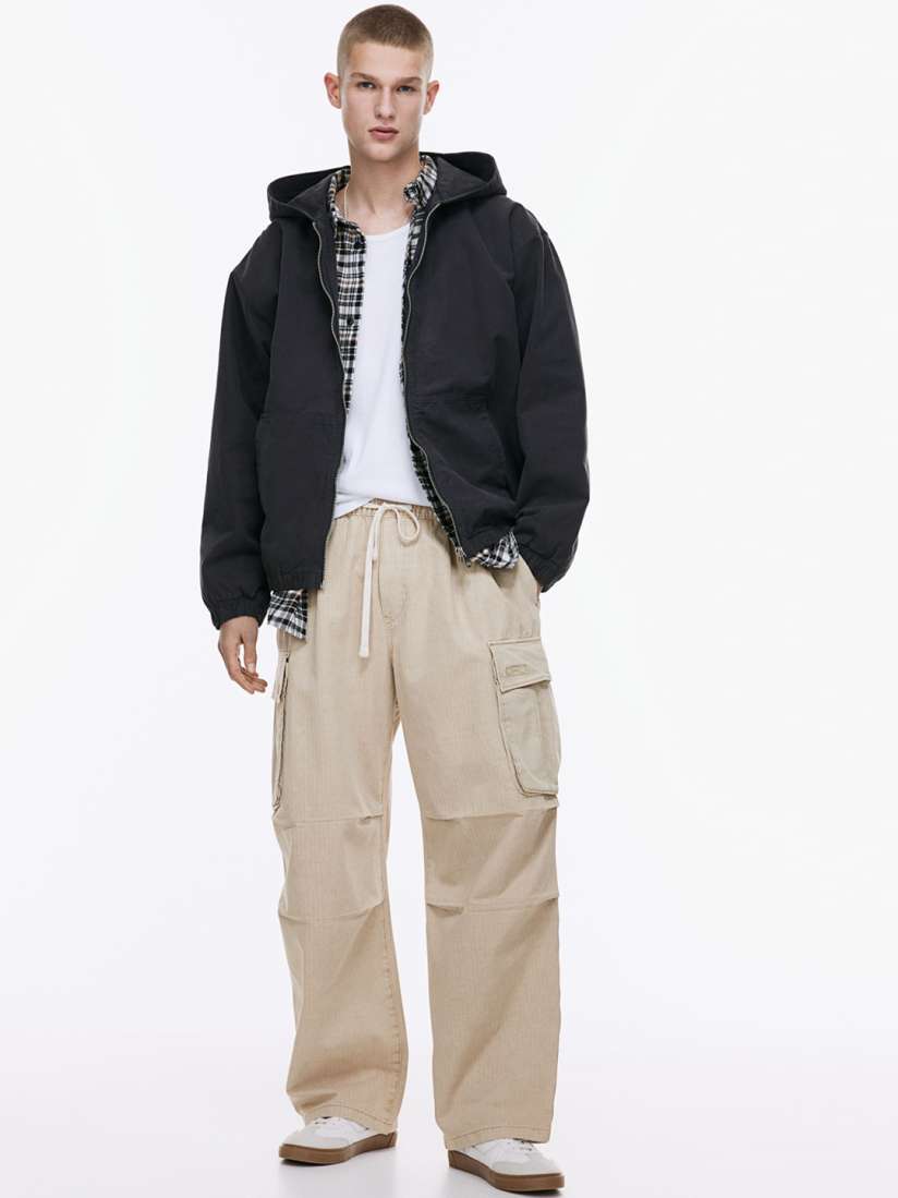 Buy H M Men Pure Cotton Loose Fit Cargo Trousers Trousers for Men 27074058 Myntra