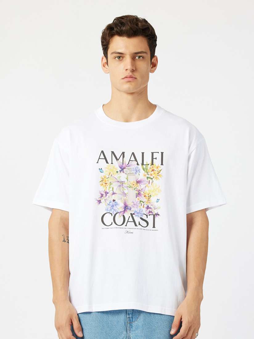 Buy Koovs Typography Printed Round Neck Pure Cotton Relaxed Fit T shirt Tshirts for Men 27079098 Myntra