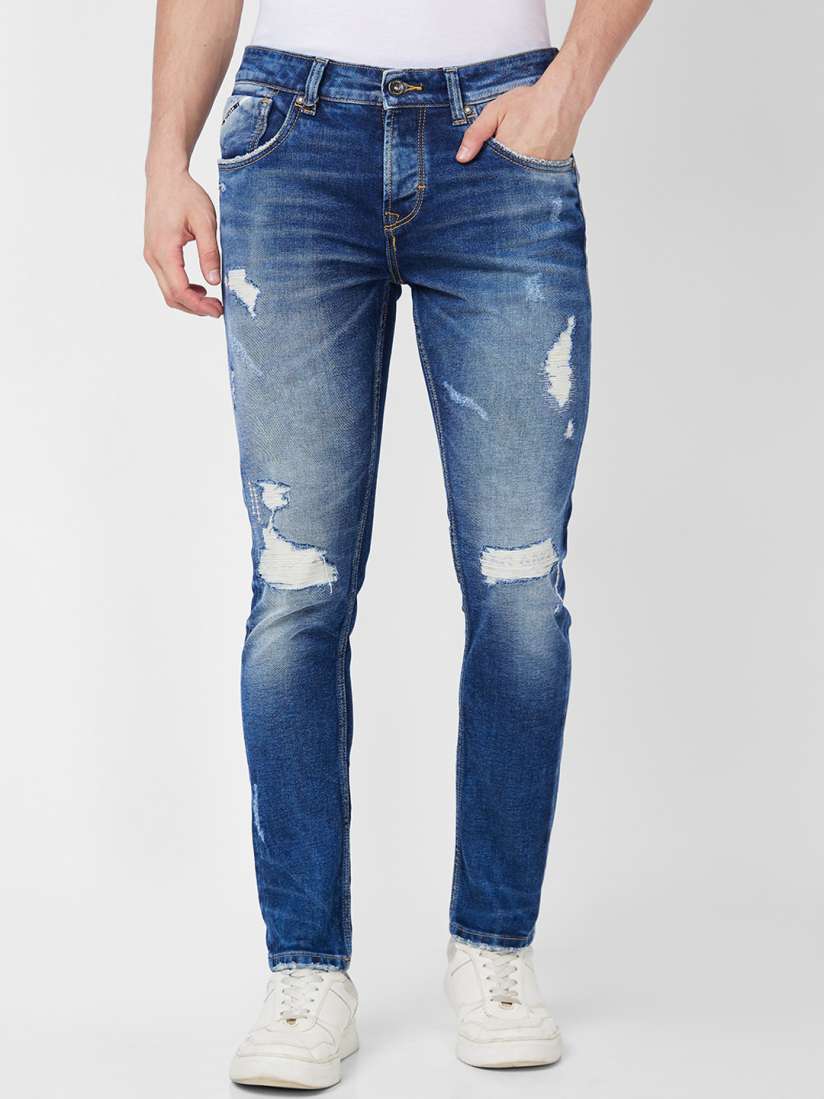 Buy SPYKAR Men Skinny Fit Low Rise Mildly Distressed Heavy Fade Jeans Jeans for Men 27086798 Myntra