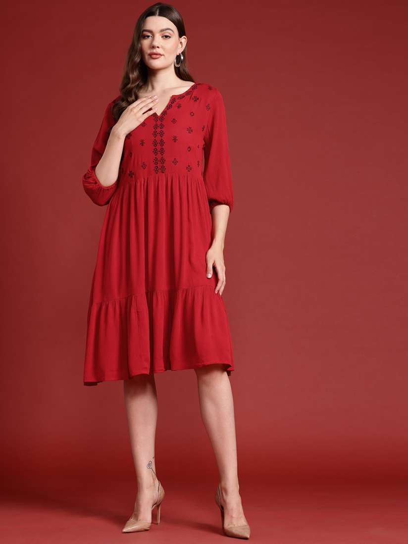 Buy all about you Embroidered Tiered A Line Dress Dresses for Women 27092710 Myntra