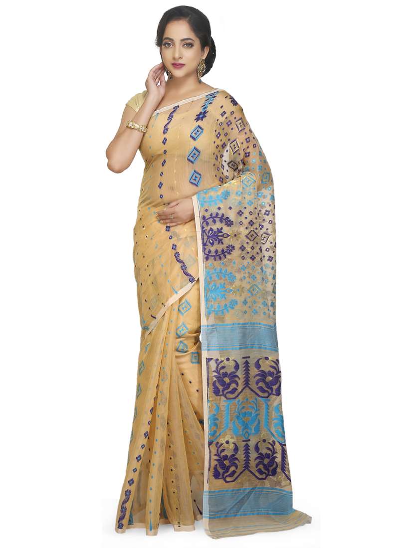 Myntra jamdani saree hot sale