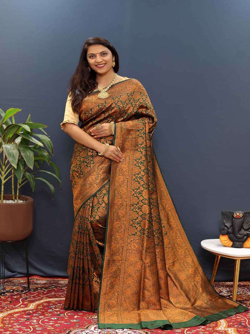 Buy KALINI Ethnic Motifs Woven Design Art Silk Saree Sarees for Women 27097110 Myntra