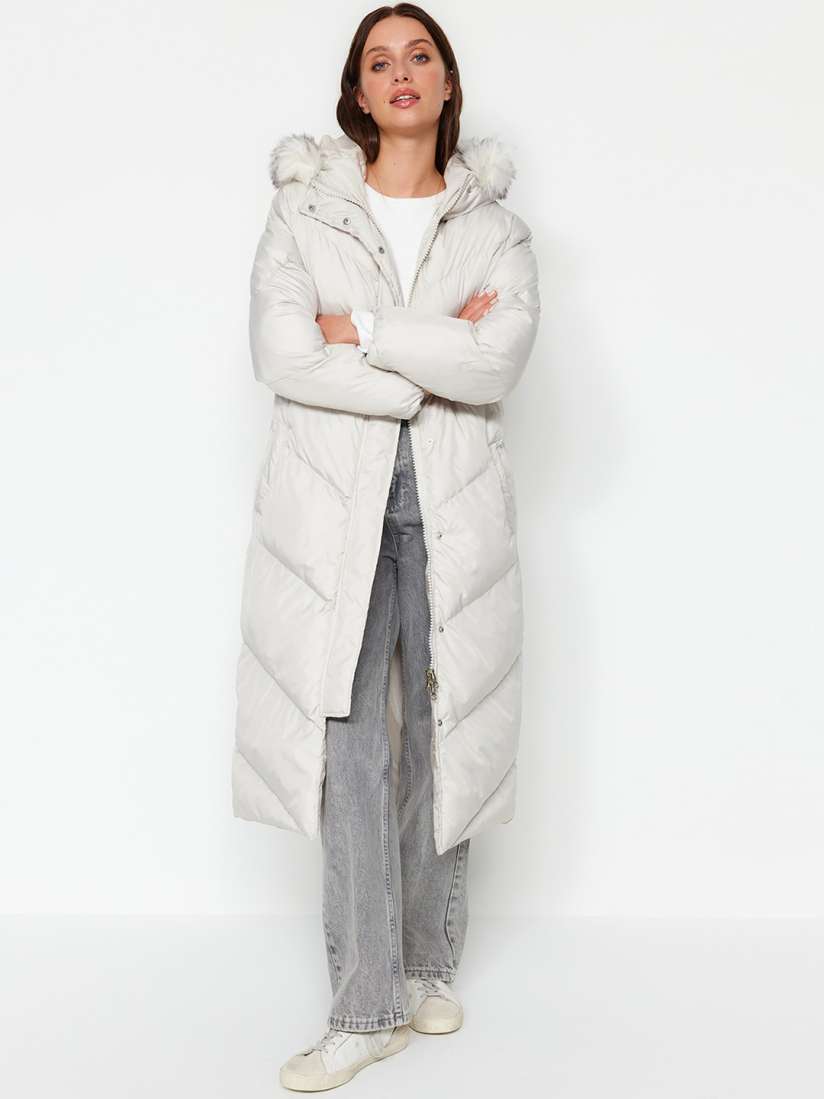 White longline puffer jacket new arrivals