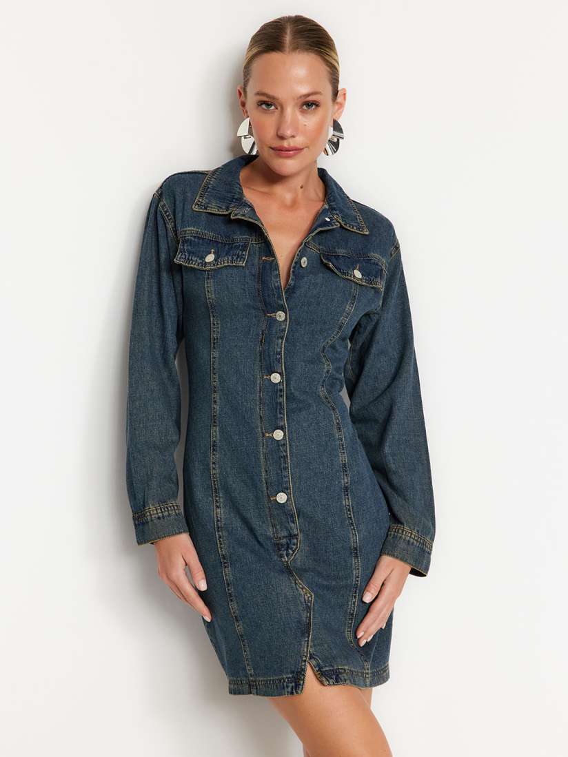 Myntra denim dress discount