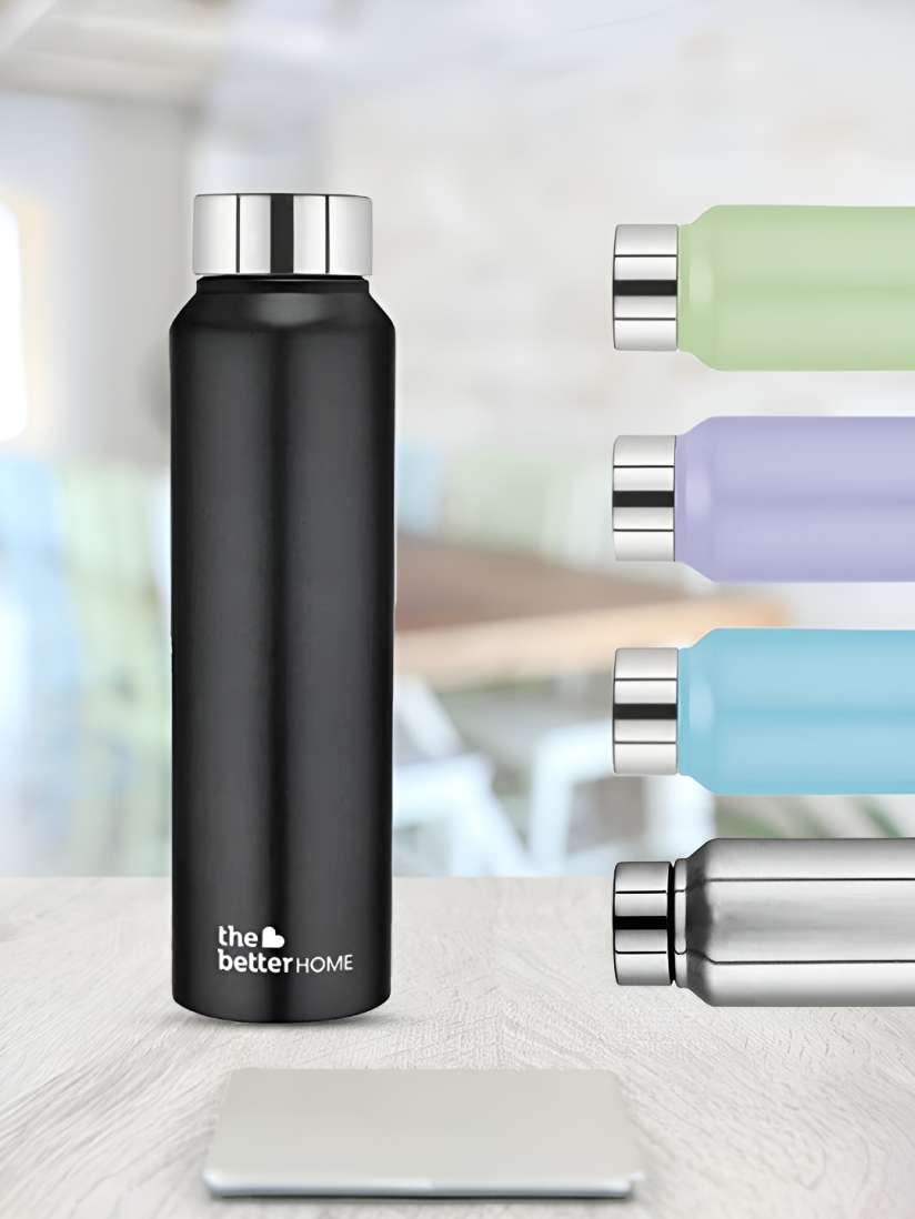Buy The Better Home Black Stainless Steel Water Bottle 1 Litre Water Bottle for Unisex 27121850 Myntra