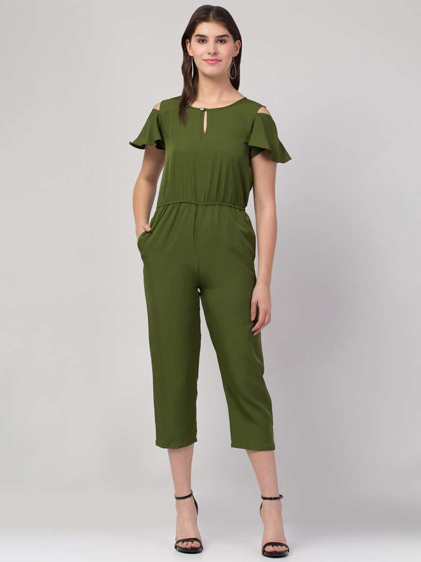 Buy ADDICTED ATTIRE Cold Shoulder Sleeves Capri Jumpsuit Jumpsuit for Women 27123408 Myntra