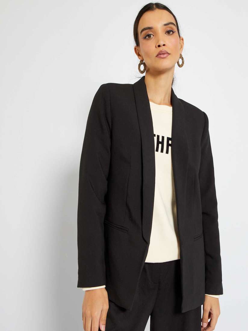 Buy KIABI Shawl Collar Front Open Blazer Blazers for Women 27128836 Myntra