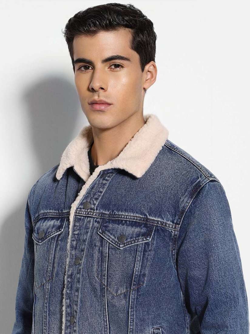 Buy AMERICAN EAGLE OUTFITTERS Washed Pure Cotton Denim Jacket Jackets for Men 27131718 Myntra