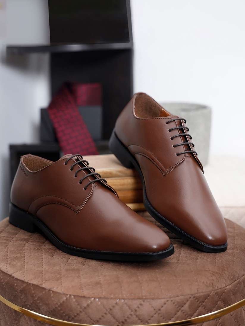 Buy Louis Stitch Men Tan Premium Italian Leather Formal Derby Shoes Formal Shoes for Men 27133410 Myntra