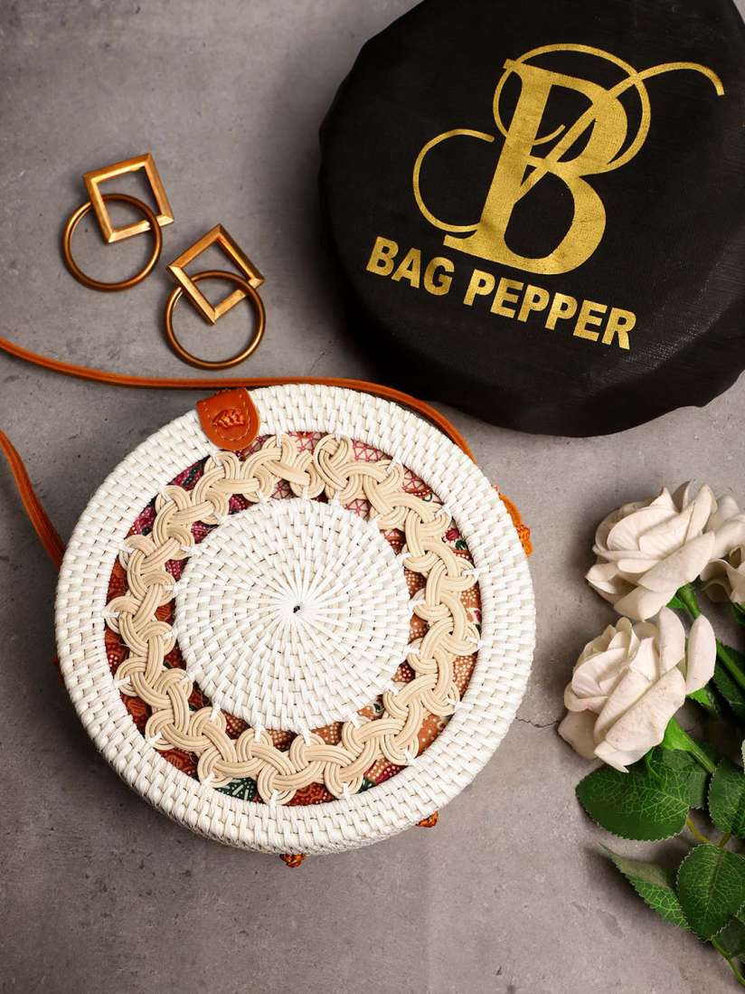 Buy Bag Pepper Textured Structured Bamboo Sling Bag Handbags for Women 27137650 Myntra