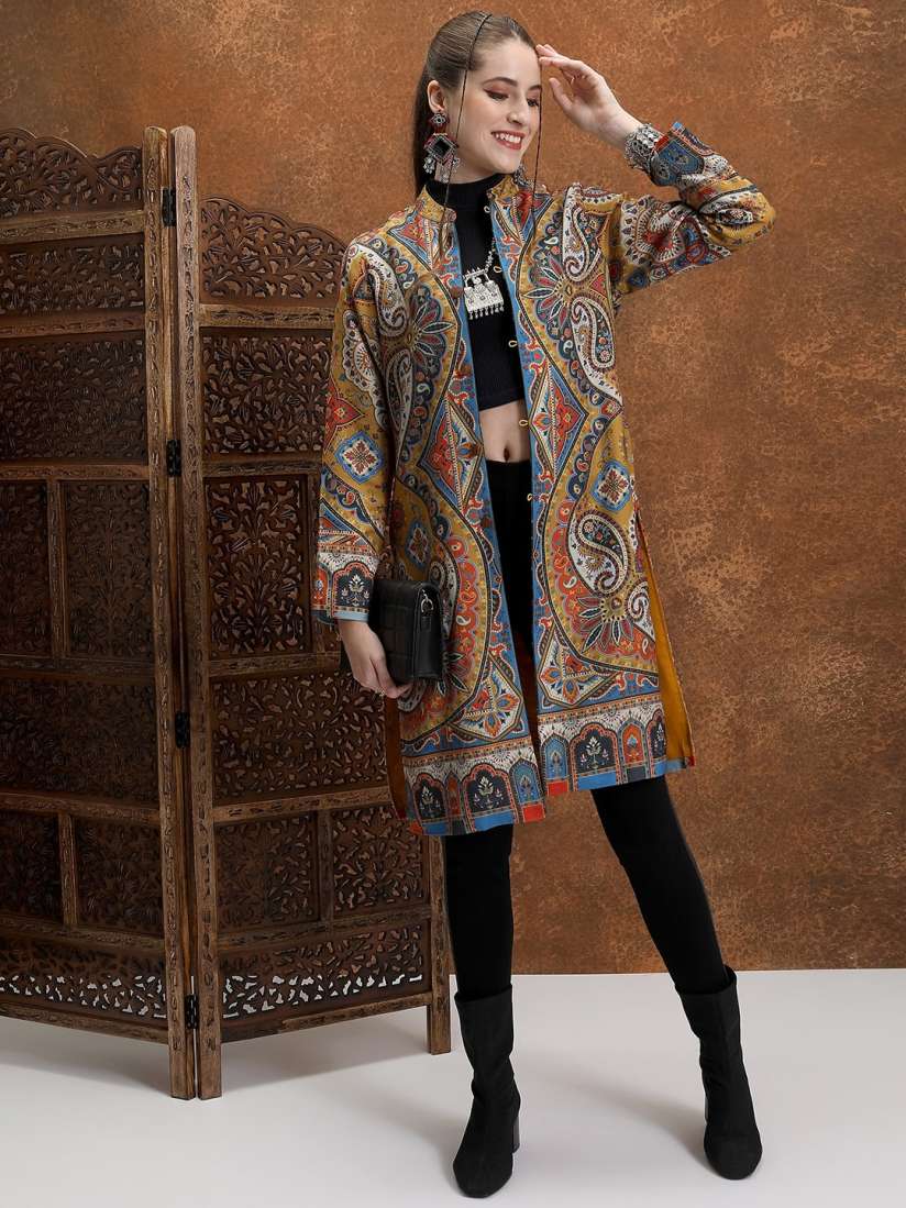 Ethnic longline jacket discount
