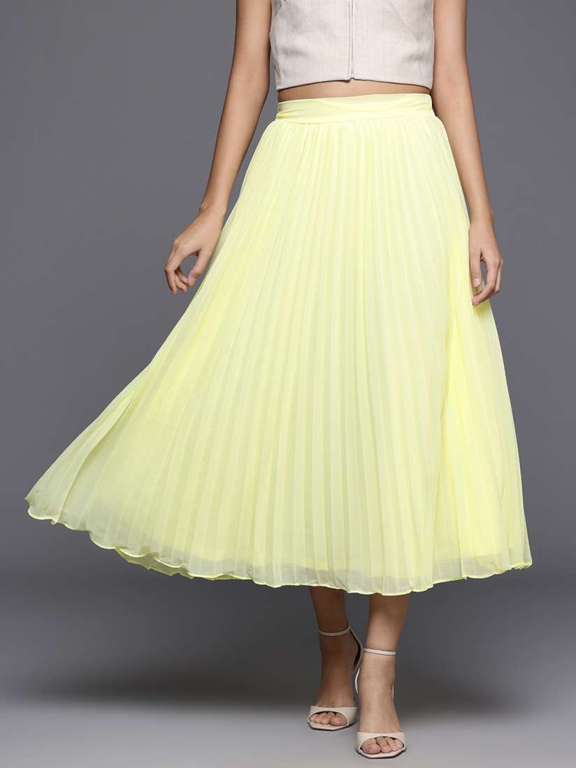 Buy DOROTHY PERKINS Accordion Pleats Chiffon Midi Flared Skirt Skirts for Women 27148208 Myntra