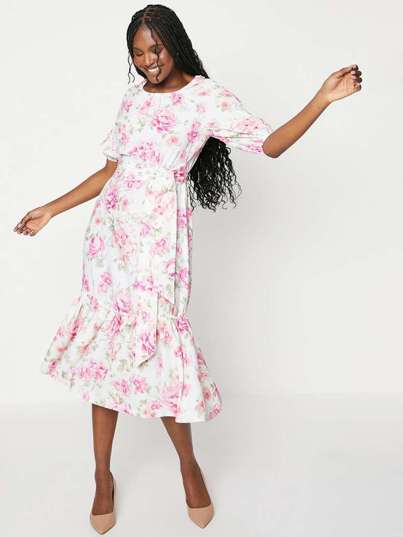 Buy DOROTHY PERKINS Flounce Hem Floral Sheath Midi Dress Dresses for Women 27149912 Myntra