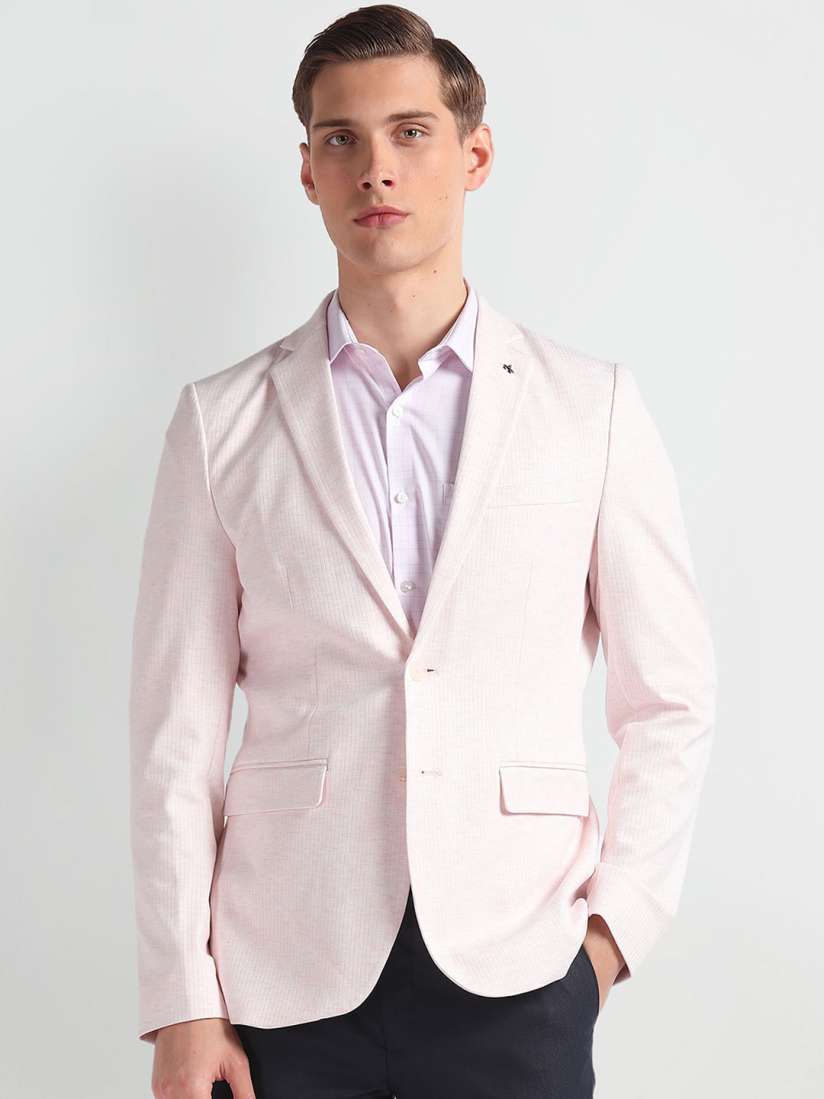 Buy Arrow Slim Fit Striped Notched Lapel Collar Single Breasted Formal Blazer Blazers for Men 27150658 Myntra