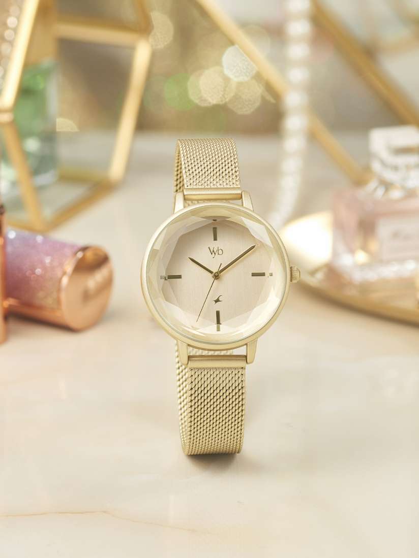 Buy Fastrack Vyb Aurora Women Stainless Steel Bracelet Style Straps Analogue Watch FV60010YM01W Watches for Women 27151032 Myntra
