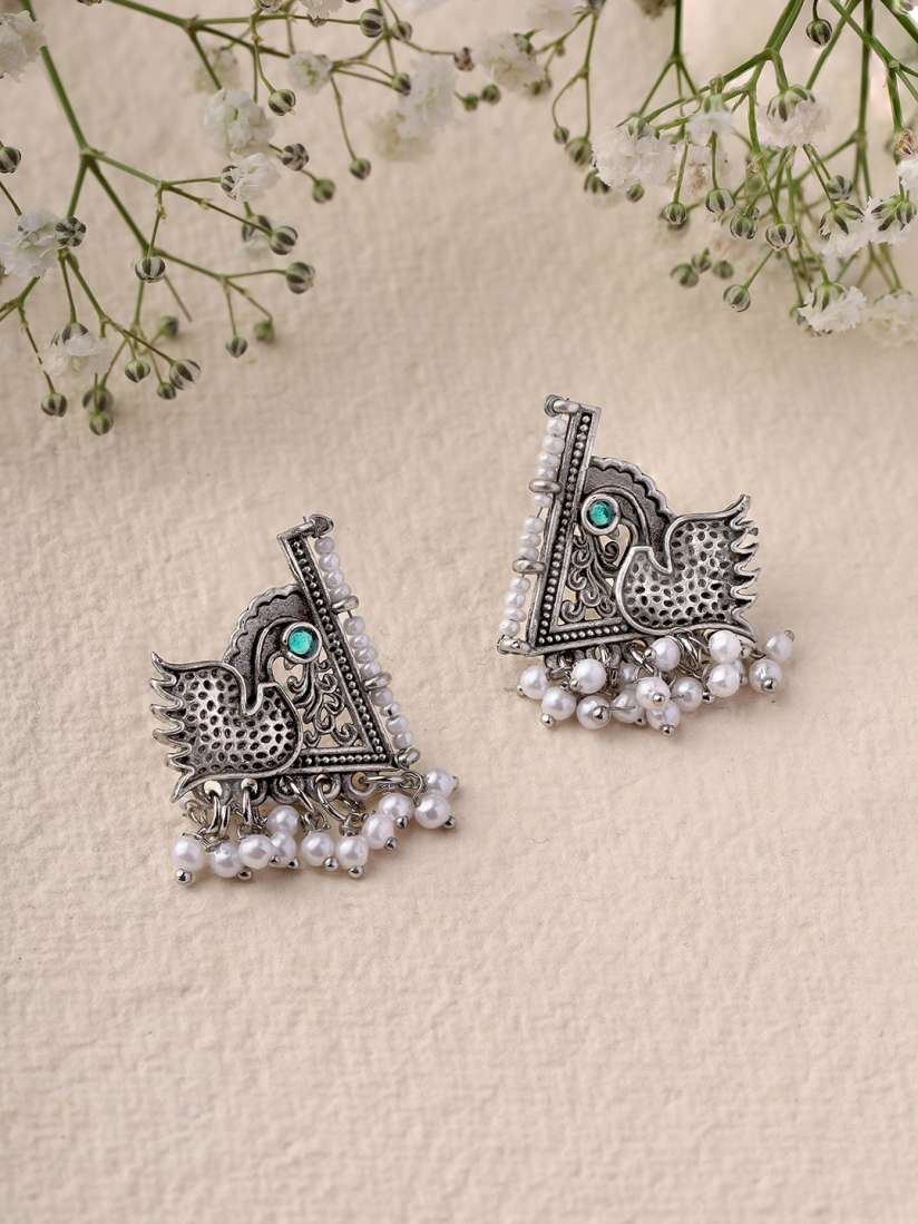 Buy Priyaasi Silver Plated Contemporary Drop Earrings Earrings for Women 27155584 Myntra